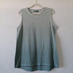 The North Face Women's Green Black Striped Dip Dye Sleeveless Tank Top Size L